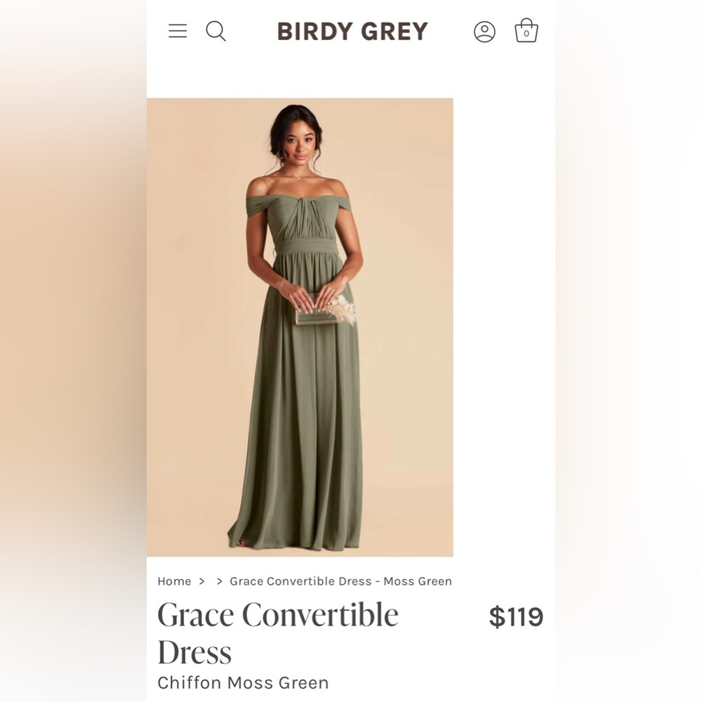 Birdy Grey- Chiffon Bridesmaid Dress- Moss Green